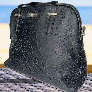 Kate Spade New York Cut-Out Black Daisy Shoulder Bag